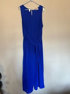 Sleeveless Cobalt Blue Belted Jumpsuit
